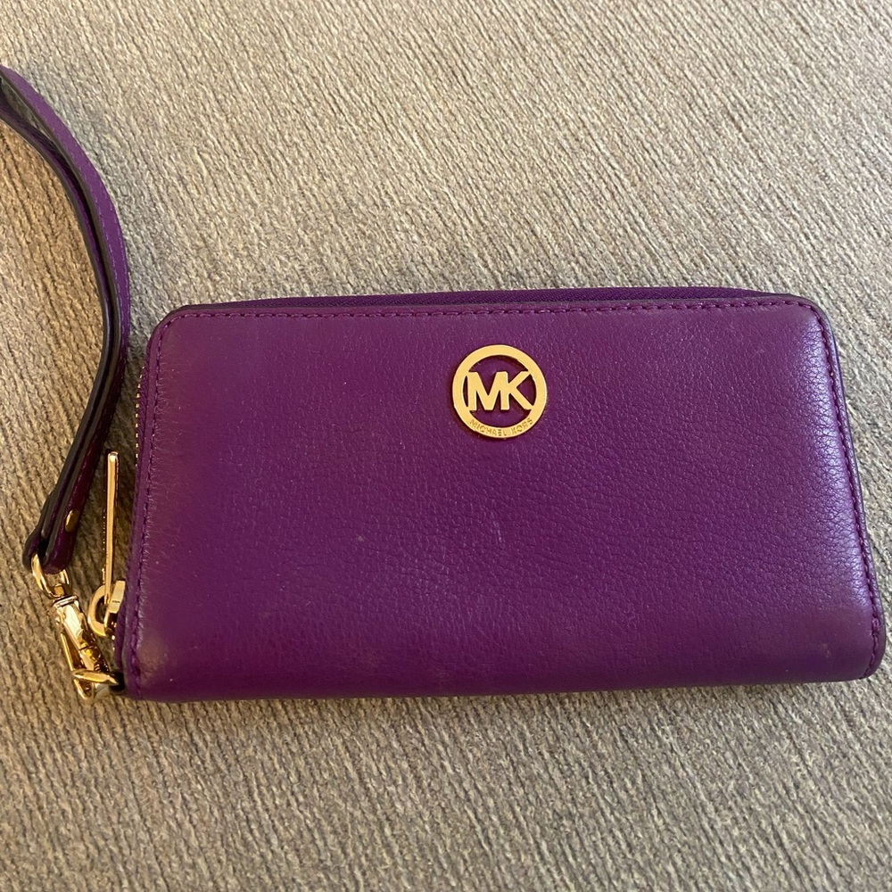 Authentic Purple Michael Kors Wristlet Wallet